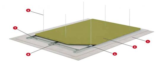 Independent Fireproof Suspended Ceiling Tecbor A 12 12 El 120
