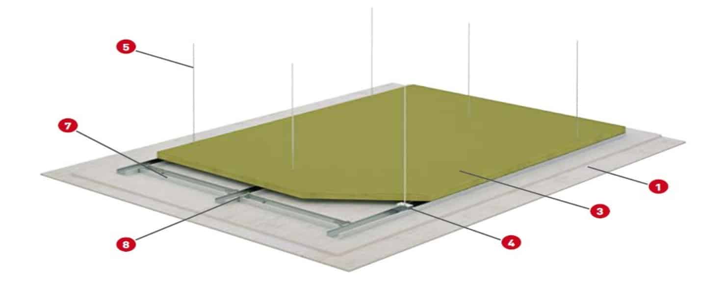 Independent Fireproof Suspended Ceiling Tecbor A 12 12 El 120